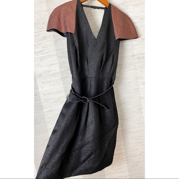 3.1 phillip Lim Black Bronze Metallic Belted Dress - Picture 3 of 7